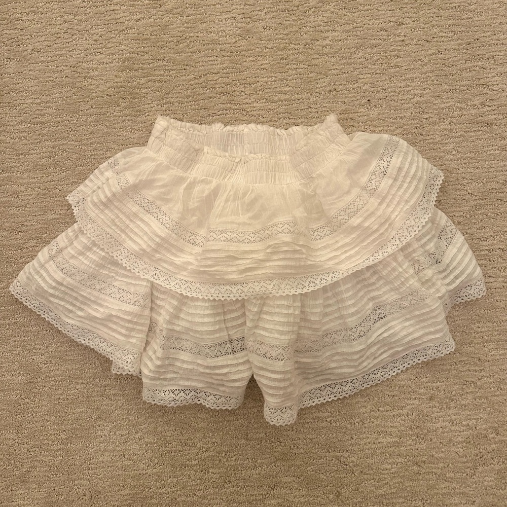 White Aerie Mini Ruffle Skirt